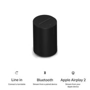 Sonos Era 100 SL Compact, Microphone-Free Speaker - Black | Dual angled tweeters and a powerful midwoofer | Pair Two for Stereo or Add as Soundbar Rears | WiFi | Bluetooth