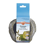 Kaytee Premium Timothy Hay Chew-A-Bowl for Rabbits, Guinea Pigs | Helps satisfy chewing. Edible bowl for rabbit treats. Timothy hay, grains and vegetables, guinea pig treats