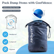 CANBOX Travel Laundry Bag, Waterproof Compression Storage for Dirty Clothes | Wet/Dry Space-Saving Laundry Storage Organizer, Smell Proof Storage Bag for Clothing, Swimming, Yoga, Gym, Camping,L
