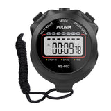 PULIVIA Stopwatch Timer, Digital Stop-Watch for Sports, Black | Multi-function Stopwatch with Single Split/Lap Timing, Button Beep Alarm Clock, Ideal for Coaches Kids PE-teacher