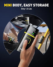 AUXITO 150PSI Tire Inflator Portable Air Compressor, 5X Faster Air Pump | 40L/min Tire Inflator for Car Tires, Bikes and Motorcycles, Auto Shut-off, Digital Display Pressure Gauge, LED Light