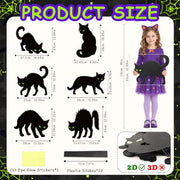 Black Cat Halloween Decorations Outdoor Yard Signs Stakes Scary Silhouette | 6 Pcs Spooky Black Cat Signs with Glow Effect Eyes Lawn Stakes for Graveyard Front Yard Backyard Garden Halloween Party Decor