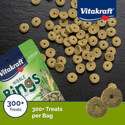 Vitakraft Nibble Rings Small Animal Treat 10.6 oz. | Crispy Crunchy Texture, Fruit & Vegetable Flavor, Foraging Snack, Wholesome Small Animal Treat, 10.6 oz Pack