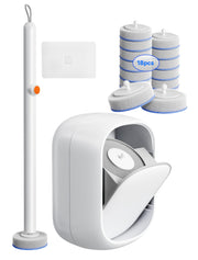LFBEAR Disposable Toilet Cleaning System - Toilet Brush Kit with 36 High-Performance Refills, Wall Mounted Toilet Brush and Holder for Deep Cleaning Bathroom (Toilet Brush+18 Refills)