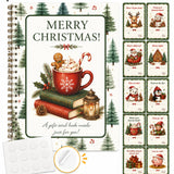Christmas Gift Card Book, Merry Christmas Gift Card Book for Adults Teens | Spiral Bound Birthday Gift Card Booklet for Gift Cards, with 12 Self‑Adhesive Dots,DIY Christmas Xmas Gift Card Book for Kids