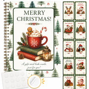Christmas Gift Card Book, Merry Christmas Gift Card Book for Adults Teens | Spiral Bound Birthday Gift Card Booklet for Gift Cards, with 12 Self‑Adhesive Dots,DIY Christmas Xmas Gift Card Book for Kids