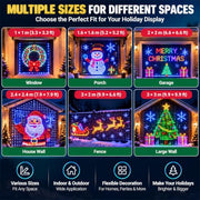 Christmas LED Smart Wall Curtain Net Lights, RGB Animated Outdoor Lights | 400 RGB Leds with App & Remote Control, Animated Effects, Timer, Music Sync and Customizable Christmas Light Displays