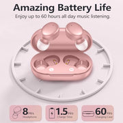 MOZOTER Mini Wireless Earbuds Bluetooth 5.3 in Ear Headphones Headsets | Light Weight,60Hrs Playtime Ear Buds with Charging Case,Smart Touch Control,Premium Sound with Deep Bass for Sport-Pink