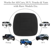 kingphenix Memory Foam Car Seat Cushion for Driver and Office Chair Comfort | 1.2-Inch-Thick Memory Foam Seat Pad, Soft, Breathable Fabric, Non-Slip Silicone Bottom for Long Drives and Office Use, Black