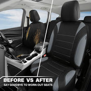 CAR PASS Waterproof Car Seat Covers Front Seats Only with 5mm Composite EVA, Neoprene Car Seat Cover with Separate Headrest Cover, Quick Setup Universal Fit for Car SUV Trucks,Airbag Compatible（Gray
