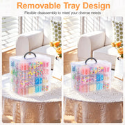 DILIBRA Bead Organizer Box, 5-Tier Stackable 140 Pcs Craft Storage Boxes | Portable Plastic Cases with Lids, Mini Bead Storage Containers for Jewelry Making Bracelets DIY Diamonds Nail Art Charms
