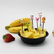 HENWAFX Stainless Steel Fruit Fork for Home (Cartoon+ fairy princess) | Cute Set of 6 Fruit Forks with Holder