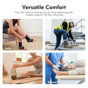 PAPLUS 6 Pairs Compression Socks Women & Men for Plantar Fasciitis Relief | Open Toe Ankle Brace with Arch & Ankle Support, Plantar Fasciitis Socks for Achilles Tendonitis Relief, Heel Pain & Swelling