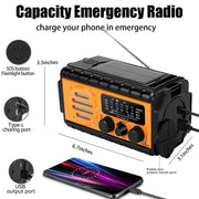 QAUYYW Solar Hand Crank Emergency Radio, 20000mAh AM FM NOAA Weather Radio