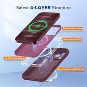 Miracase Magnetic for iPhone 18 Pro Case, Silicone, Burgundy | Compatible with MagSafe, Soft Microfiber Lining,Shockproof Drop Protection Phone Case for 18 Pro