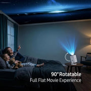 HP Projector Built-in Apps, USB-C Power Bank Compatible for Outdoor MC400 | Portable Mini Projector with WiFi 6 and Bluetooth 5.4, 1080P/4K Supported, Auto Keystone & 90° Rotatable, Smart Android TV OS