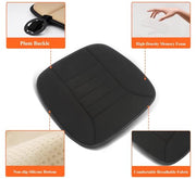 kingphenix Memory Foam Car Seat Cushion for Driver and Office Chair Comfort | 1.2-Inch-Thick Memory Foam Seat Pad, Soft, Breathable Fabric, Non-Slip Silicone Bottom for Long Drives and Office Use, Black