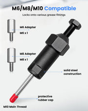 saowiu Heavy Duty Grease Fitting Cleaner Tool with M6 M8 (Long+M6+M3) | Grease Unclogger for Vehicle, Machinery, Tractor and Equipment Maintenance
