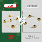 Advent Wreath Candle Holder, Christmas Candle Rings for Tapered Candles | Advent Wreath 5 candle Holder for Christmas Festival Home Party Church Decor, Gold