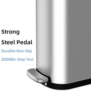 KSSKSS 2.6 Gallon Slim Bathroom Trash Can with Soft Close Lid, 10L Stainless Steel Garbage Can with Removable Liner Bucket, for Narrow Spaces,Bathroom, Bedroom (Silver)