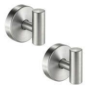 disbam Waterproof No-Drilling Suction Cup Shower Hooks, Brushed Nickel | Strong Vacuum Hold | No Wall Damage | Durable 304 Stainless Steel | Perfect for Bathroom Towel, Robe & Shower Mirror