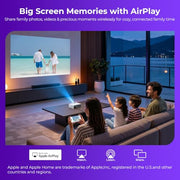 ELEPHAS Roku TV Smart Projector with Wi-Fi and Bluetooth | Built-in Roku TV, Works with Alexa & Google Home, Dolby Audio, Portable Mini Projector for Bedroom, Outdoor