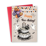 FSSDAS Funny Halloween Birthday Card for Women Men, Spooky Birthday Card | Happy Halloween Birthday Cake Card for daughter, best friends, Him, Her, Happy Boo-irthday Gift for Kids, with Envelope,