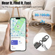 Oaridey Keychain, Works with Apple Find My Only, Carabiner Car Key Chain with GPS Tracker, Heavy Duty Key Finder for Luggage, Anti-Lost Key Tracker with 2-Year Battery Life, High-Precision, Black