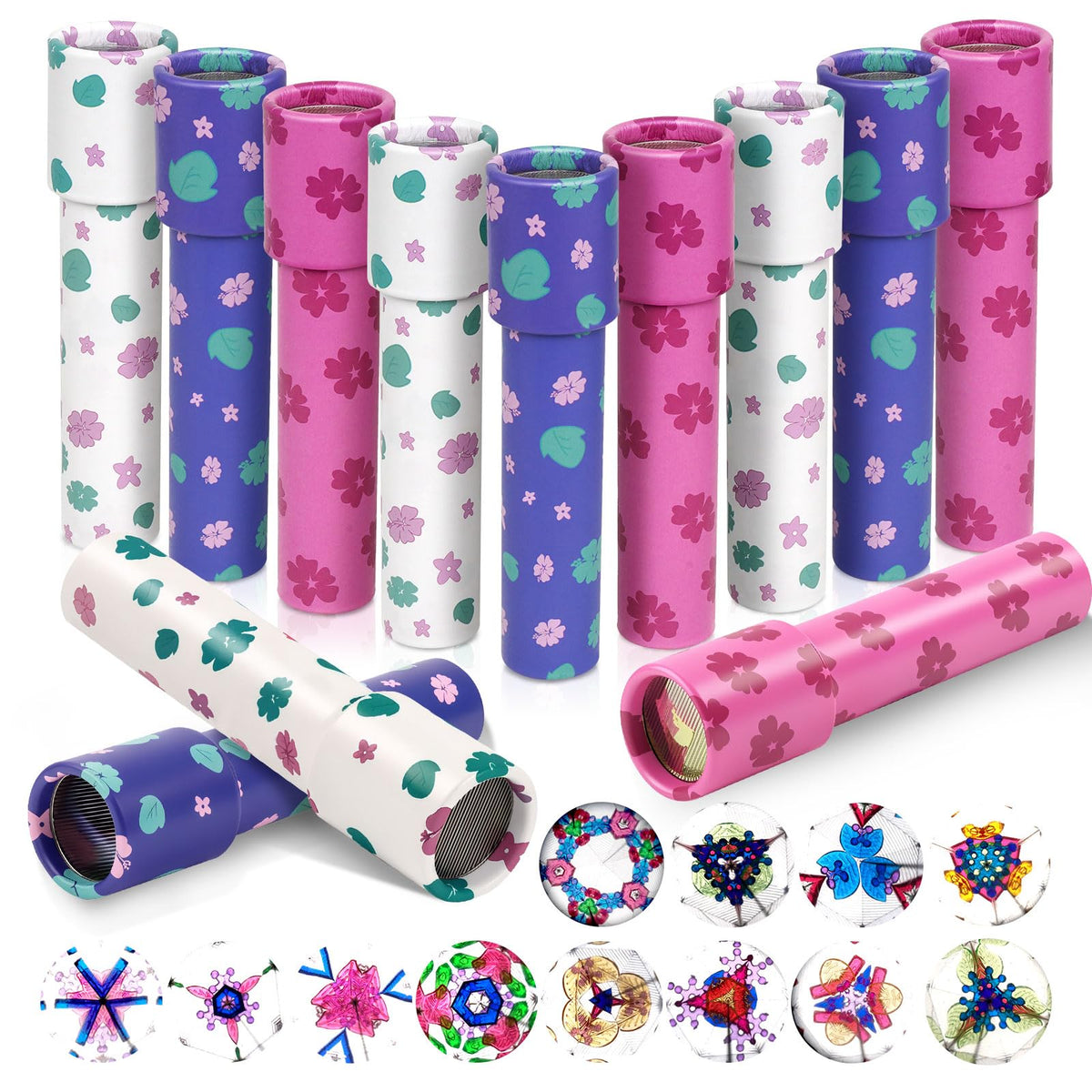 Leaf Pattern Kaleidoscopes 12 Pcs Retro Educational Toys | Educational toys for children, palm leaf design, birthday party supplies, school prizes, Christmas stockings