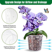 TRUEDAYS Orchid Pot, 4 Pack 5 Inch Plant Pot with Drainage | Clear Orchid Pots with Drainage Holes for Repotting, Sturdy Plastic Plant Pot for Plants, Ideal for Healthy Root Growth