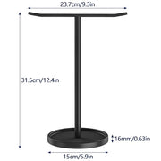 STWWO Hand Towel Holder | Stainless Steel Towel Holder Stand for Bathroom, Kitchen Countertop, T-Shaped Hand Towel Rack Stand, Black