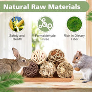 Bunny Rabbit Chew Grass Balls, Rolling Chew Toys for Small Animals (8 Pcs) | Rabbit chew balls, Improving Dental Health, Natural Chew Grass Toys for Rabbits, Guinea Pigs, Chinchillas, Hamsters, Mice
