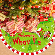 Christmas Tree Skirt Welcome to Tree Skirt 48 Inch | Red and Green Christmas Decorations Xmas Holiday Home Decor