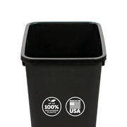 Glad Open Top Plastic Trash Cans | 12 Gallon, Black | 2 Pack