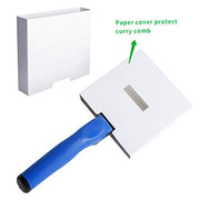 BOTH WINNERS Reversible Stainless Steel Curry Comb with Soft Touch Grip (Blue)