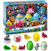 2026 Advent Calendar for Kids: 24days Countdown Calendar 24pack 3d-Printed-Eggs with 3d-Animals Toys, Gifts for Kids Boys Girls