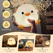YR YRHH-PET Duck Cute Lamp, Squishy Night Light, Kids Gifts Baby Room Decor | Safe Silicone Bedside Lamp, College Boy Girl Xmas Cute White Elephant Gift, Touch Animal Nursery Nightlight, Dodo Ducky Stuff