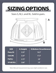 Harrison Howard Rubber Pull-on Bell Boots, Hoof Overreach Protection | 2/pack & 4/pack Options, Extra Thick Rubber for Durability, Upgraded Leather Touch Tape, Hoof Impact Guard, Horse Bell Boots