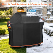 MyraLexis 58" BBQ Grill Cover for Outdoor Grill 1000D Heavy Duty Waterproof | Fits Weber Genesis II, LX 300, Genesis 300 Series Gas Grills, Tear & Fade Resistant 7130 Grill Cover with Buckles, Air Vents