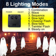 Solar Halloween Ghost Pathway Lights - 6Pack Waterproof Ghost Lights with 8 Modes for Outdoor Yard Porch Garden Lawn Halloween Pathway Decor, White