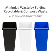 Glad Open Top Plastic Trash Cans | 12 Gallon, Black | 2 Pack