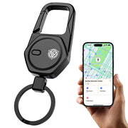 Oaridey Keychain, Works with Apple Find My Only, Carabiner Car Key Chain with GPS Tracker, Heavy Duty Key Finder for Luggage, Anti-Lost Key Tracker with 2-Year Battery Life, High-Precision, Black