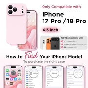 GolbinBox Magnetic for iPhone 18 Pro Case/17 Pro Case, Chalk Pink | Compatible with MagSafe, Camera Protection, Screen Protector, Silicone Shockproof Phone Case, Anti-Scratch Microfiber Lining