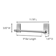 Command Towel Bar, Satin Nickel, 1 Towel Bar, 4 Strips | Towel Bar For Damage Free Bathroom Organization, No Tools, Holds On Glass, Metal, Mirrors, And Tile, No Holes Or Suction Cups