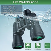 20x50 High Powered Binoculars for Adults, Waterproof Compact Binoculars with Low Light Vision for Bird Watching Hunting Camping Travel Cruise Hiking Sports Stargazing, Christmas Birthday Gifts for Men