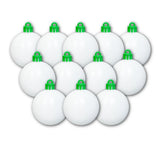 Treemendous Ornament Decorator Refill Kit - 12 White Plastic Ball Ornaments | 3-Inch Diameter, DIY Crafting, Paintable Spheres, Ages 3 and Up, Storage Box Included