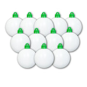 Treemendous Ornament Decorator Refill Kit - 12 White Plastic Ball Ornaments | 3-Inch Diameter, DIY Crafting, Paintable Spheres, Ages 3 and Up, Storage Box Included