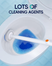 LFBEAR Disposable Toilet Cleaning System - Toilet Brush Kit with 36 High-Performance Refills, Wall Mounted Toilet Brush and Holder for Deep Cleaning Bathroom (Toilet Brush+18 Refills)