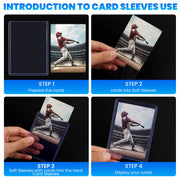 200 Card Sleeves Top Loaders for Cards, 3" x 4" Hard Plastic Toploaders | Baseball Card Protectors, Trading Card Holder for Football Sports Cards (100 Toploaders + 100 Penny Sleeves)