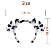 Beviliu Dalmatian Dog Ears Headband - Realistic Puppy Hairband Fluffy Adult Dogs Costume for Halloween Party Cosplay Washing Makeup